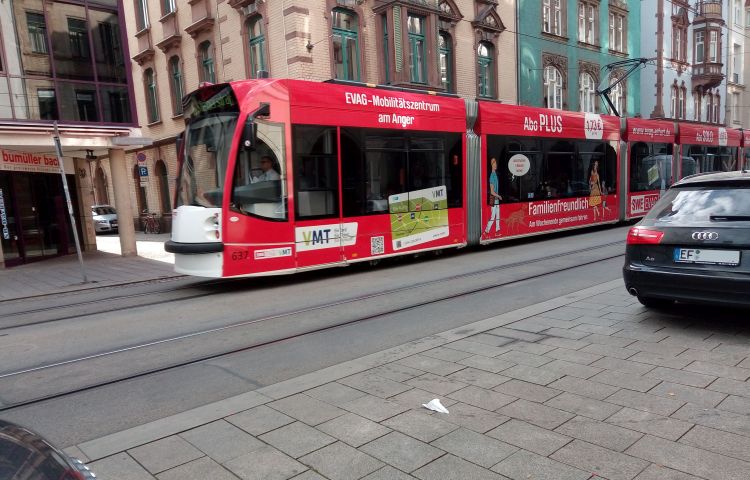 Erfurt: aufgrund des RUN-Unternehmenslaufs werden die Stadtbahnen werden umgeleitet