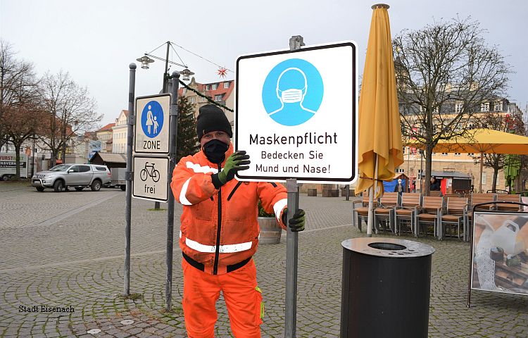 Eisenach: Erweiterte Maskenpflicht in der Innenstadt und an Haltestellen
