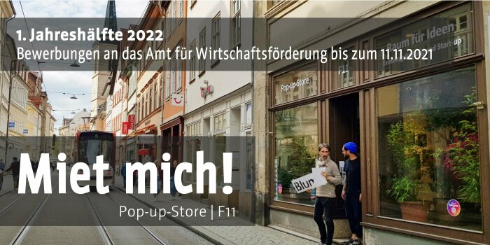 Erfurt: neue Mieter für den Pop-up-Store | F11 gesucht