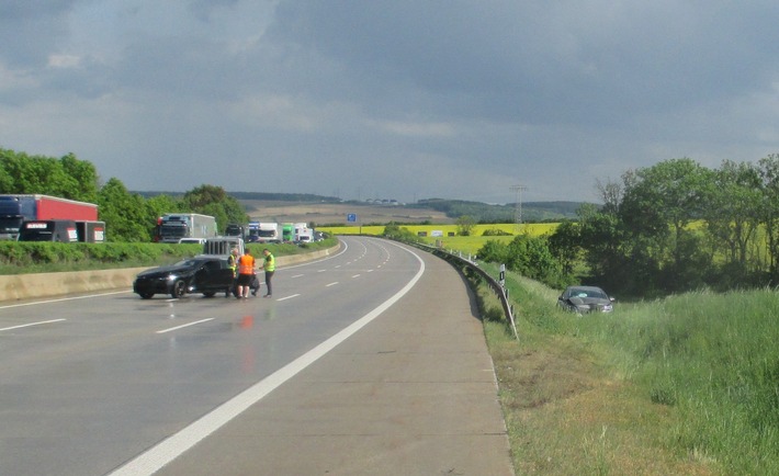 Autobahn A4: Unfall nach Starkregen